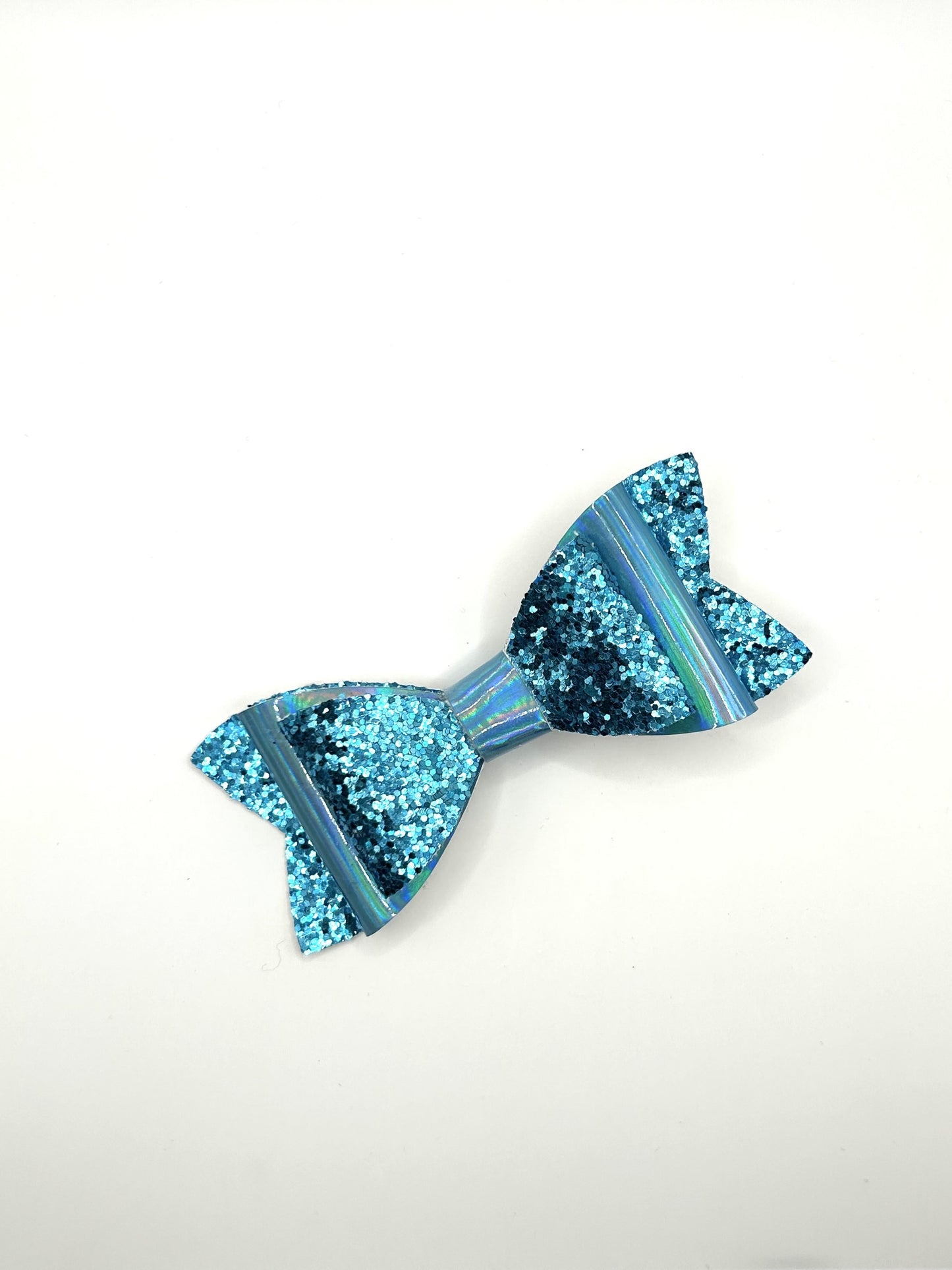 Dark Blue Chunky Glitter Hair Bow Clip