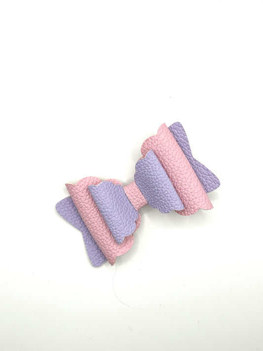 Pastel Purple base & Pink Hair Bow Clip